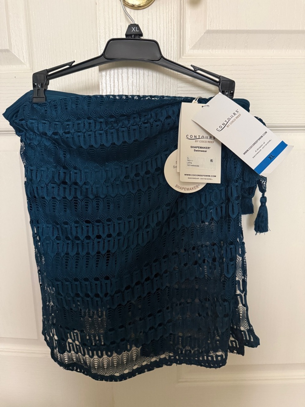 Coco Reef Teal Crochet Swim Cover-Up Skirt